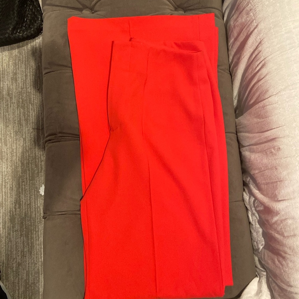 Alice and Olivia red satin pants